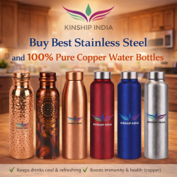 Buy Stainless Steel & Pure Copper Water Bottles Online | Kinship India