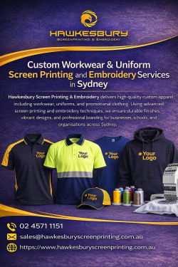 Custom Branded Workwear Printing & Embroidery Services in Sydney – Hawkesbury Screen P ...