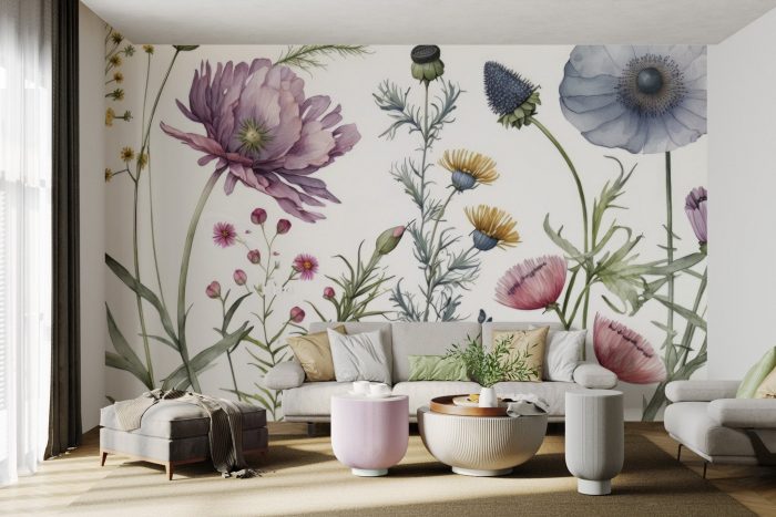 Watercolor Wildflower Botanical Wallpaper
