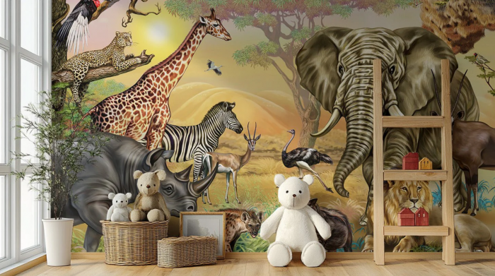 African Zoo Safari Wallpaper Murals