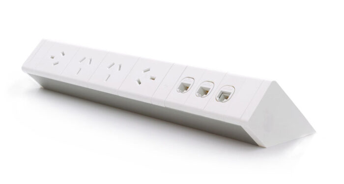 CM Athena Above Desk Power Rail – 4 GPO & 3 Data