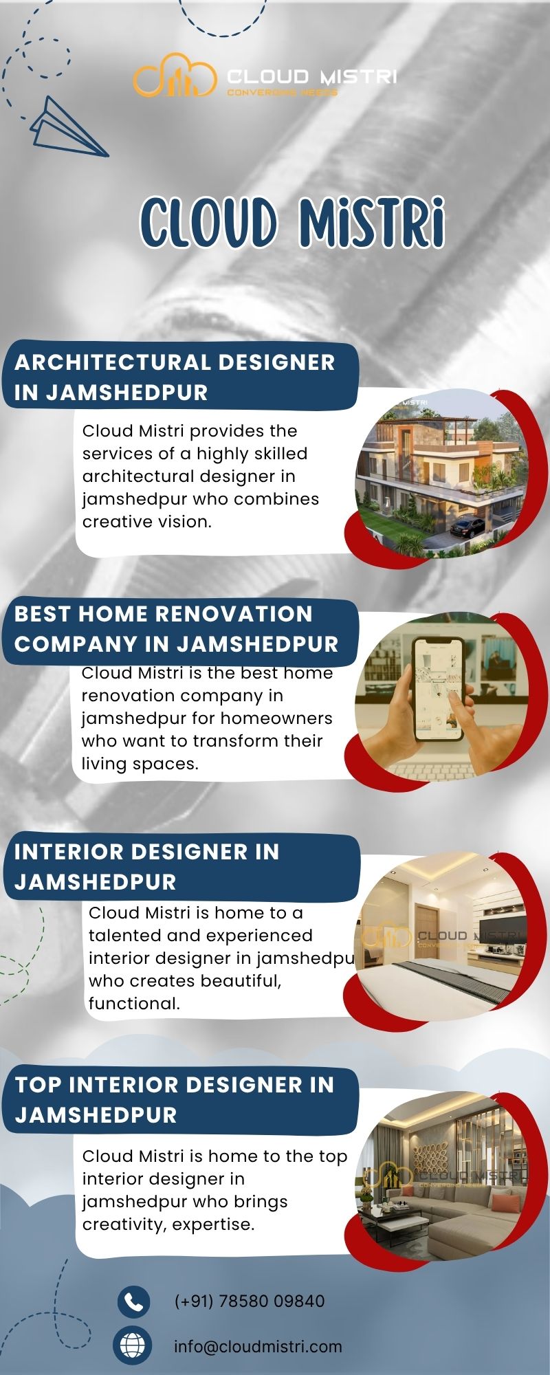 Turning Spaces into Experiences — Premium Interior Designing in Jamshedpur | Cloud Mistri