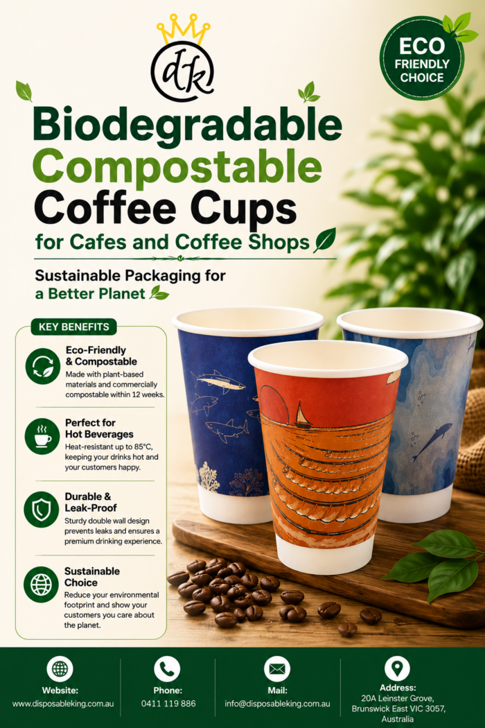 Biodegradable Compostable Coffee Cups for Cafes and Coffee Shops