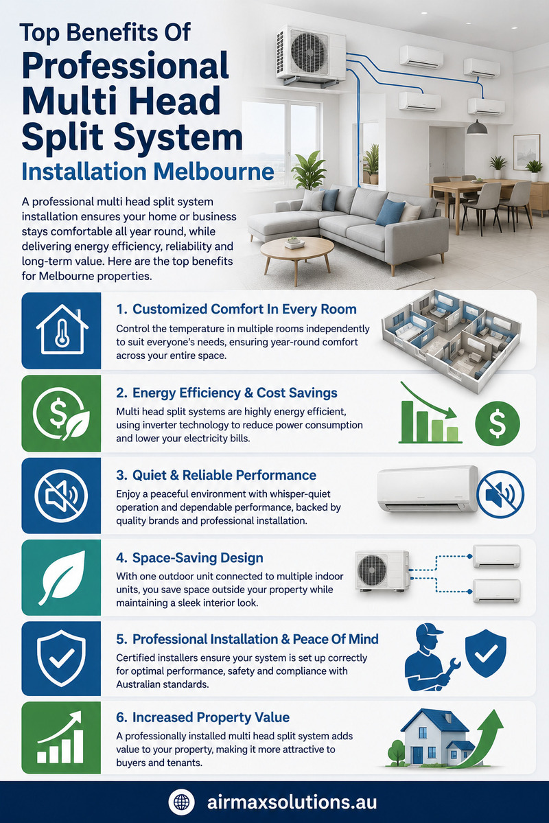 Top Benefits Of Professional Multi Head Split System Installation Melbourne