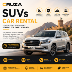 SUVs Car Rental Muscat – Spacious, Comfortable & Affordable Rentals