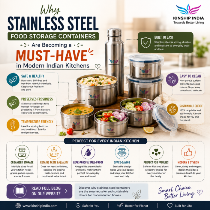 Why Kinship India Stainless Steel Food Storage Containers Are Becoming a Must-Have in Modern Ind ...
