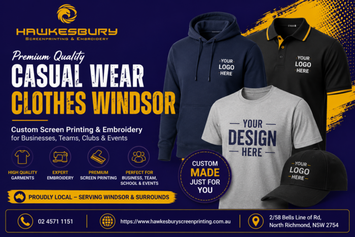 Custom Casual Wear Clothes in Windsor by Hawkesbury Screenprinting & Embroidery
