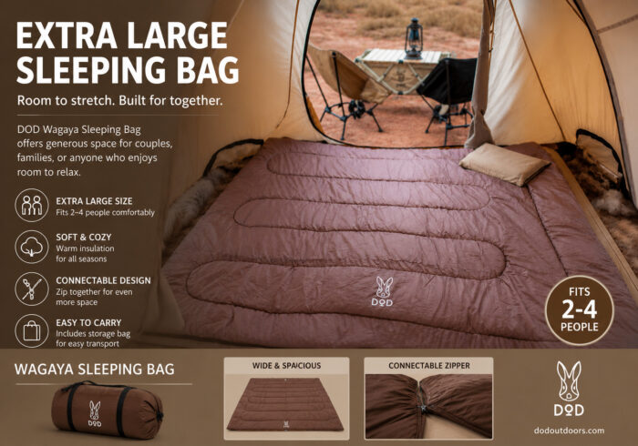 Extra Large Sleeping Bag – Spacious Family Camping Comfort | DOD Outdoors