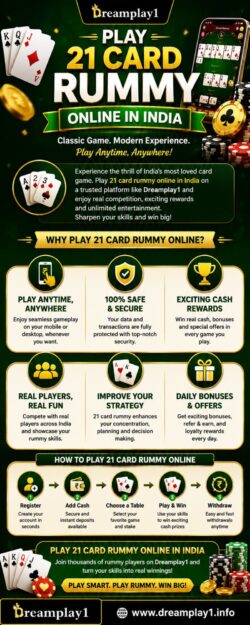 Play 21 Card Rummy Online in India – Join Dreamplay1 Today