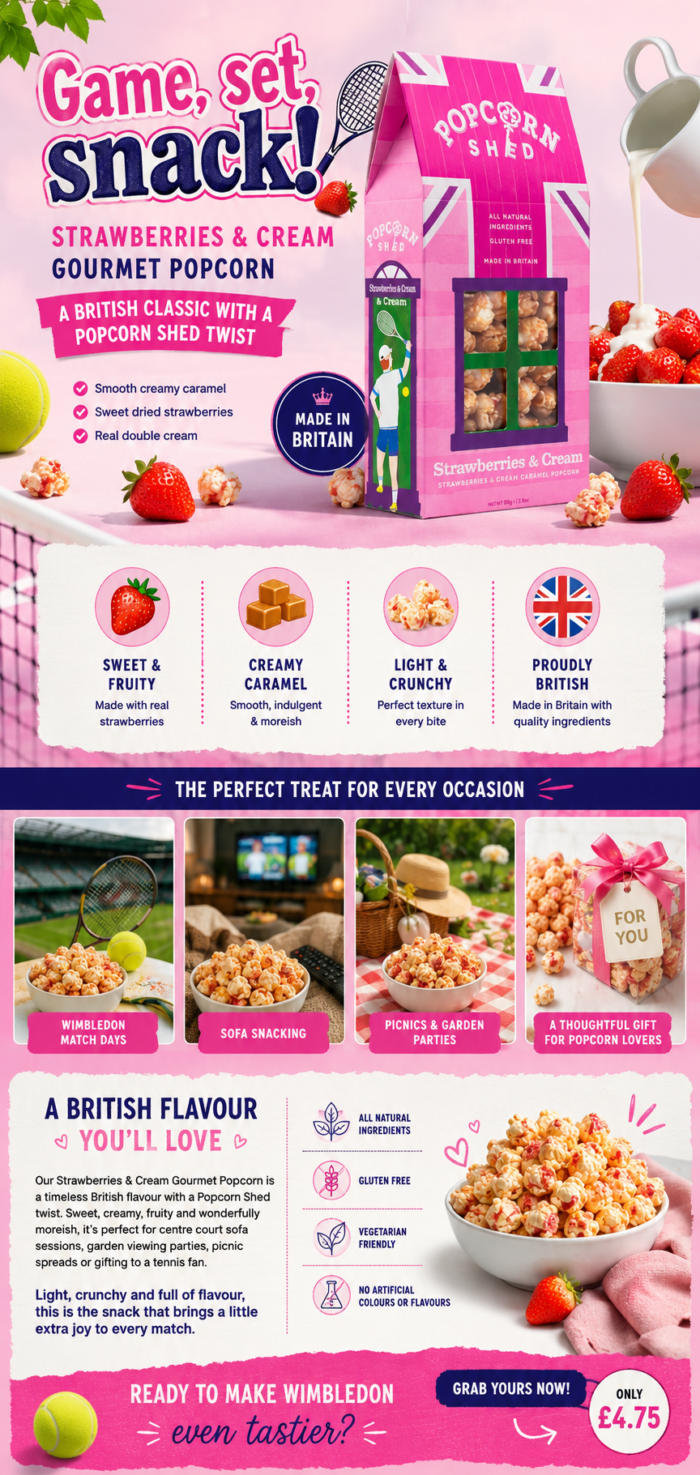 Celebrate Summer with Strawberries & Cream Gourmet Popcorn