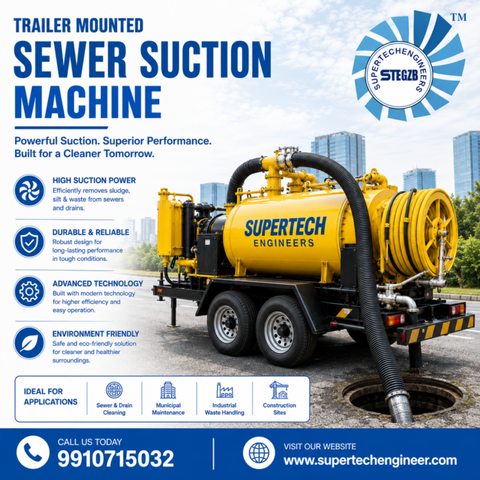 Trailer Mounted Sewer Suction Machine for Reliable Sewer Cleaning