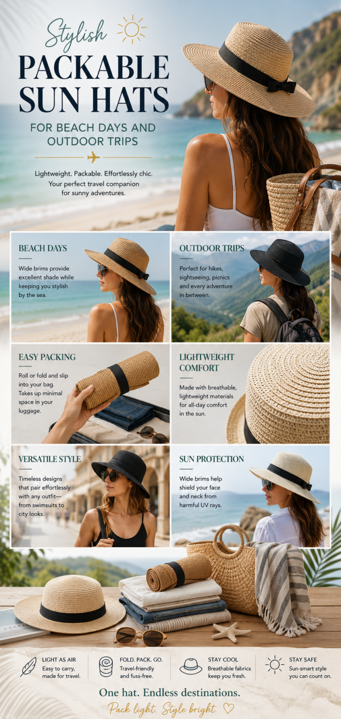 Stylish Packable Sun Hats for Beach Days and Outdoor Trips
