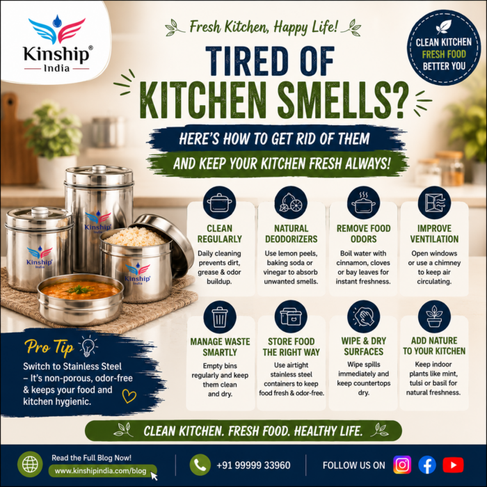 How to Get Rid of Kitchen Smells Naturally – Easy Tips for a Fresh Kitchen | Kinship India