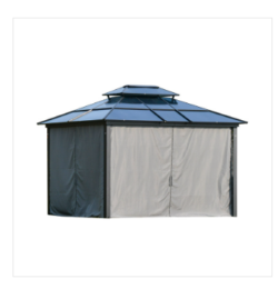 Double Roof Outdoor Gazebo With Curtains And Netting