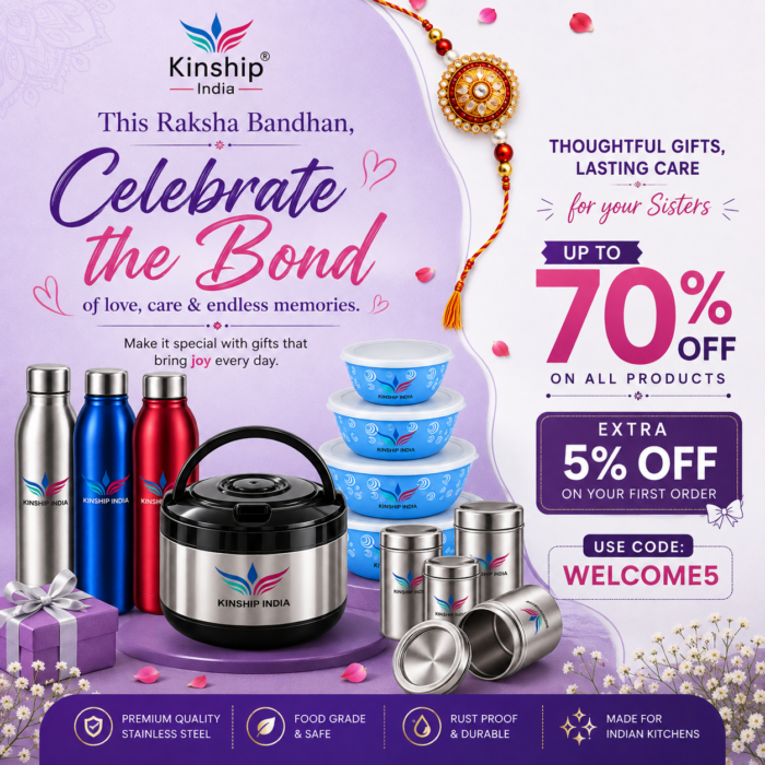 Raksha Bandhan Sale 2026: Up to 70% Off on Stainless Steel Gifts for Sisters + Extra 5% Off Firs ...