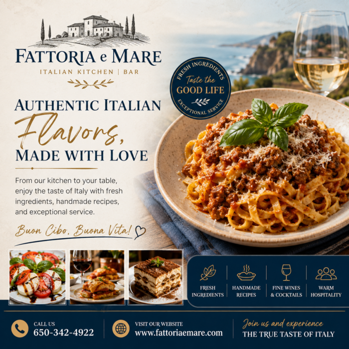 Italian Restaurant in Half Moon Bay – Authentic Italian Cuisine by the Coast