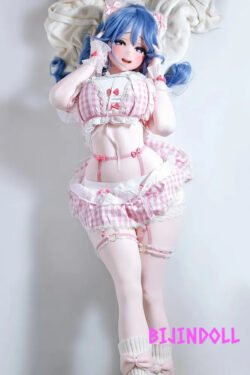💗 A Dreamy Blue-Haired Anime SexDoll in Pink