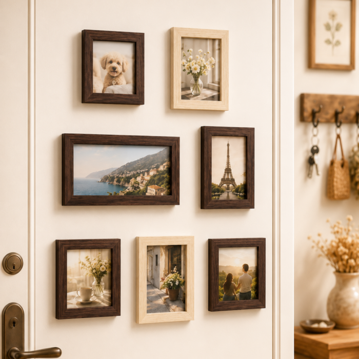 Creative Transparent Acrylic Wooden Picture Frame with Magnetic Tape
