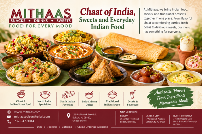 Mithaas Restaurant: Experience Chaat of India and Authentic Indian Sweets
