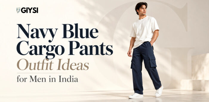 Navy Blue Cargo Pants for Men in India