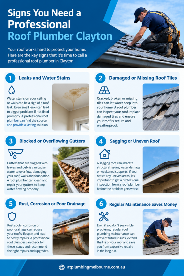 Signs You Need a Professional Roof Plumber Clayton